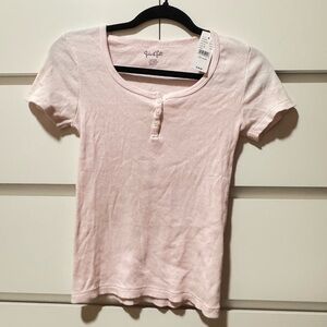 PacSun Light Pink Buttoned Short Sleeve Top